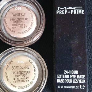 MAC paint pots (painterly + soft ochre) + eye base